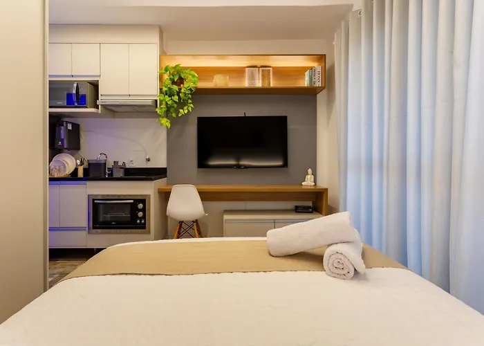 Studio Encanto, Rooftop, Piscina, Sauna, Academia